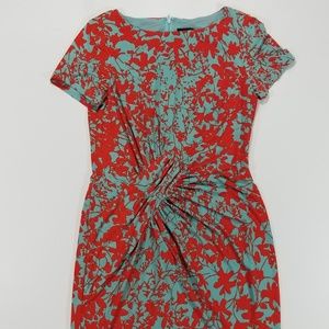 Adrianna Papell Blue/Red Floral Dress Size 8